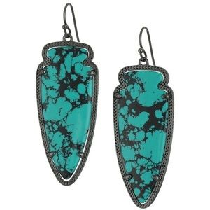 Skylar Earrings Variegated Teal Magnesite/Gunmetal